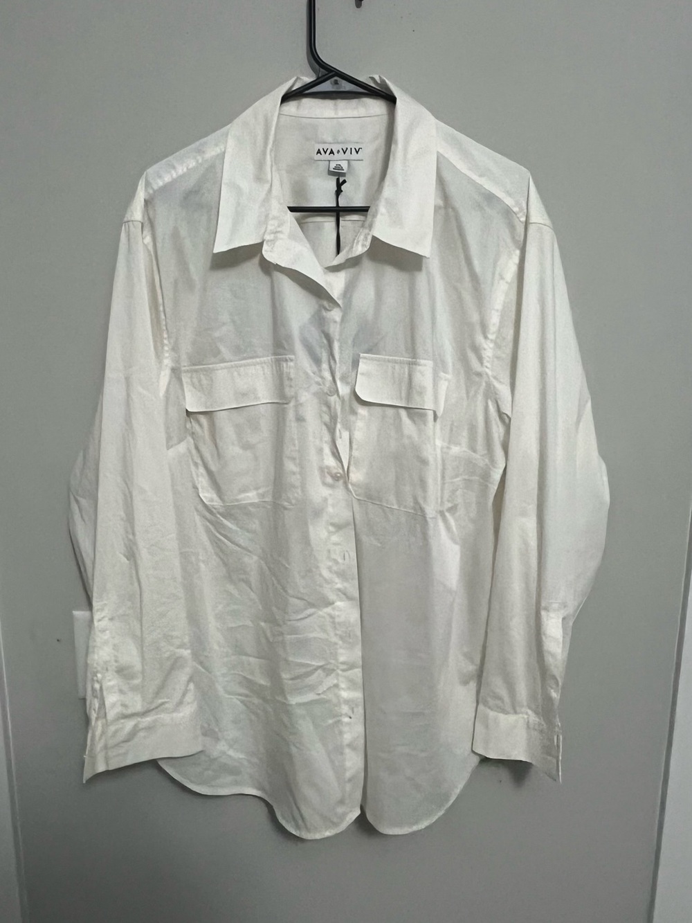 Ava & Viv women White Button-Up Shirt